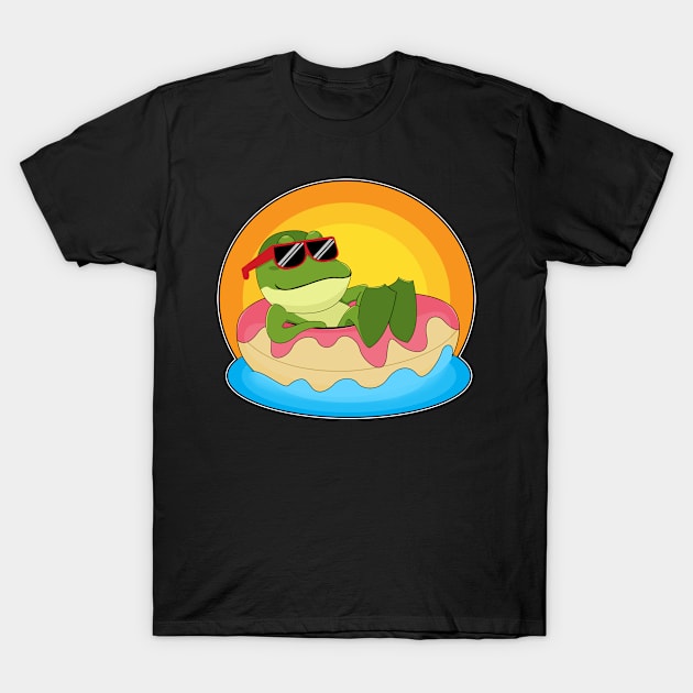 Frog at Swimming with Sunglasses T-Shirt by Markus Schnabel